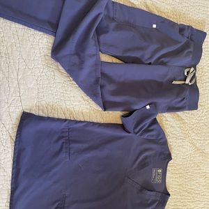 Navy fig scrubs small tall